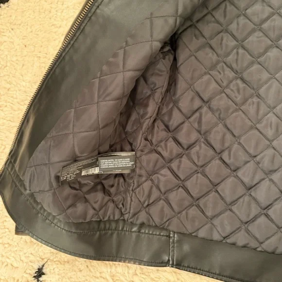 Mango Napoli oversized, worn leather jacket XS NWOT - Picture 3 of 10